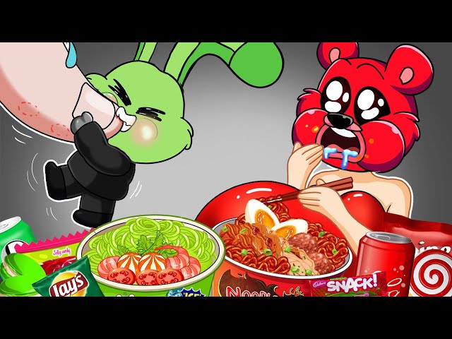 Anime Chibi Poppy Playtime 3 VS Finger Animation | Convenience Store Food Mukbang | ASMR