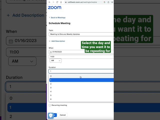 #shorts how to set recurring zoom meetings 🎥