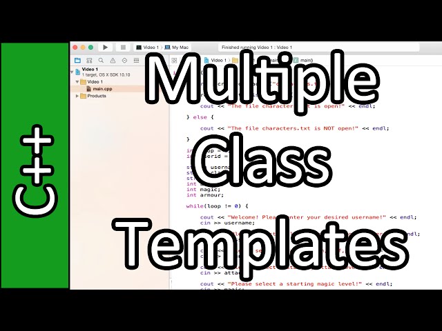 Multiple Class Templates - C++ Programming Tutorial #49 (PC / Mac 2015)