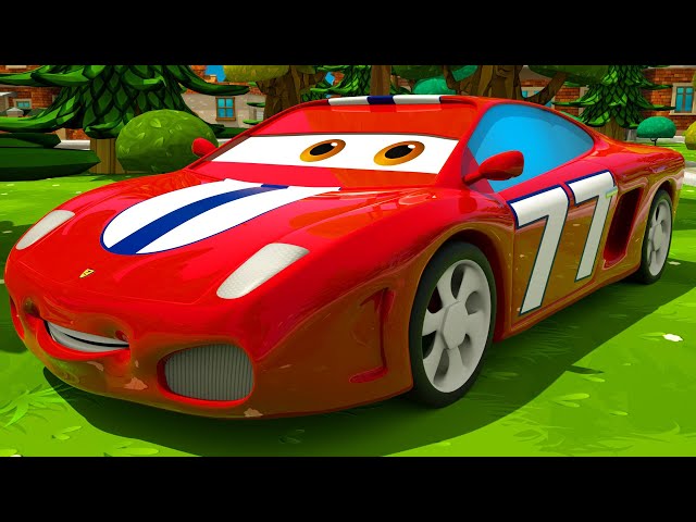 Red Race Car & Yellow Tow Truck - First Race | Motorville - 3D Cars Cartoon for Kids