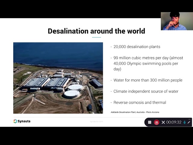 Machine learning to save energy costs in  desalination plants by CEO Mike Dixon at Synauta