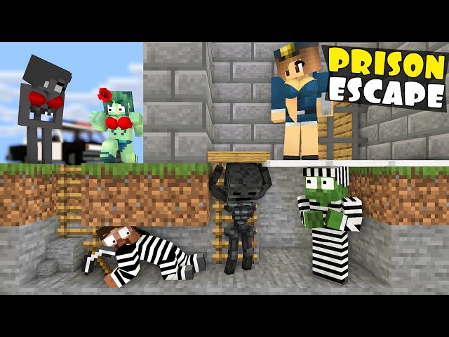 Monster School : FUNNY PRISON ESCAPE CHALLENGE - Minecraft Animation