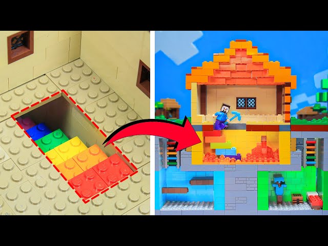 I Built A Invisible Door To My SECRET LEGO Minecraft Rooms