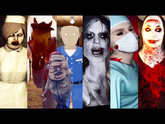 8 jumpscares . Evil Nun Ghost 🎈 Evil Nurse 🎈 Evil Officer 🎈 Headhorse 🎈 A Stranger Place #shorts