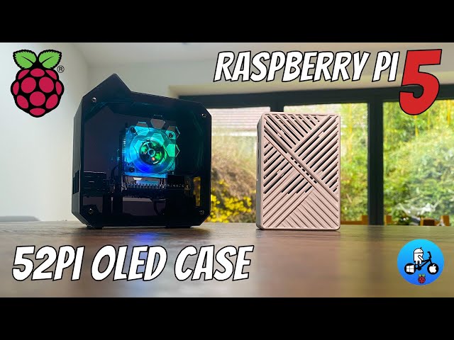 Mini Ice Tower with OLED display for Raspberry Pi 5. 52Pi