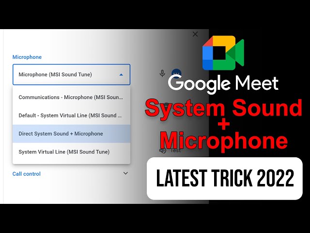 How to share System Internal Audio in Google Meet with Screen Share and Your Mic 2023