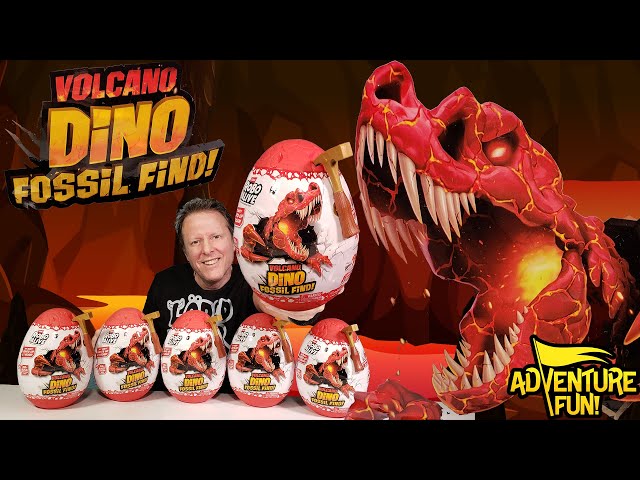 4 Robo Alive Volcano Dino Fossil Find Light Up Roar Dinosaurs With T-Rex Toy Review AdventureFun!