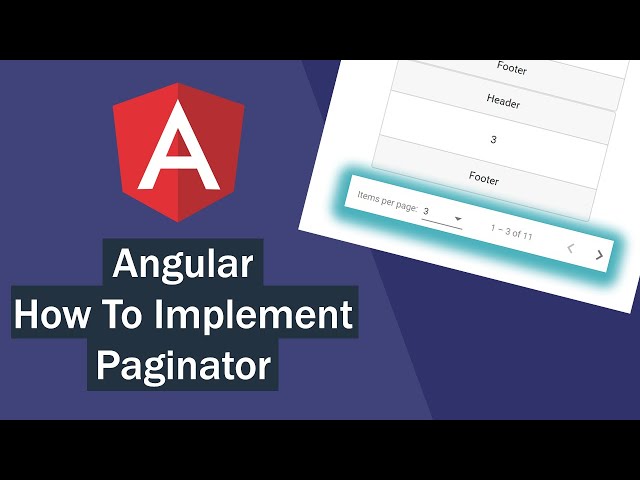 Angular - How To Implement Paginator (Angular Material)