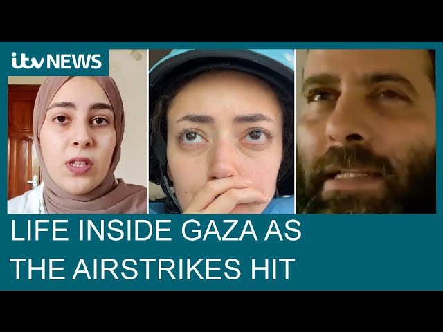 Gaza diaries: The stories of people living with airstrikes, no electricity, food or water| ITV News