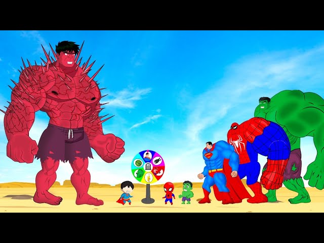 Rescue HULK Family & SPIDERMAN, SUPERMAN vs RED HULK MONSTER : Who Is The King Of Super Heroes?