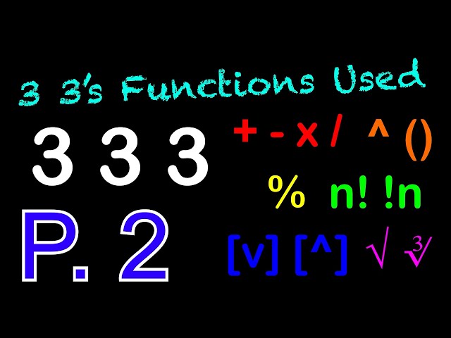 Functions Used in the 3 3's