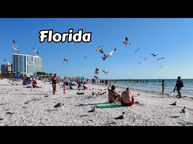 Florida 4k Walking Tour Clearwater Beach - Spring Break Virtual Walk Vlog & Vacation Travel Guide