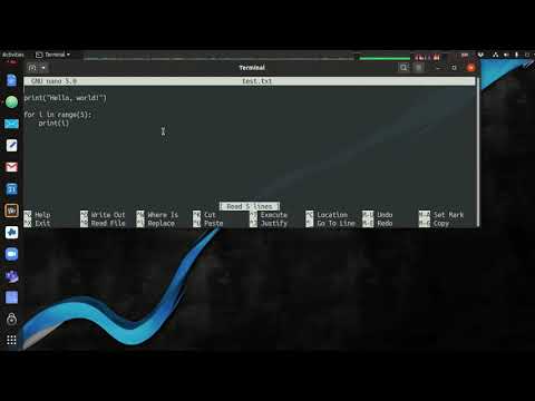 Linux Terminal - The Nano Text Editor