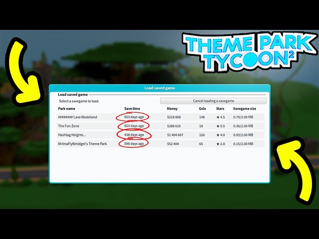 LOADING my THEME PARK TYCOON 2 Park after 2 YEARS!! - Roblox