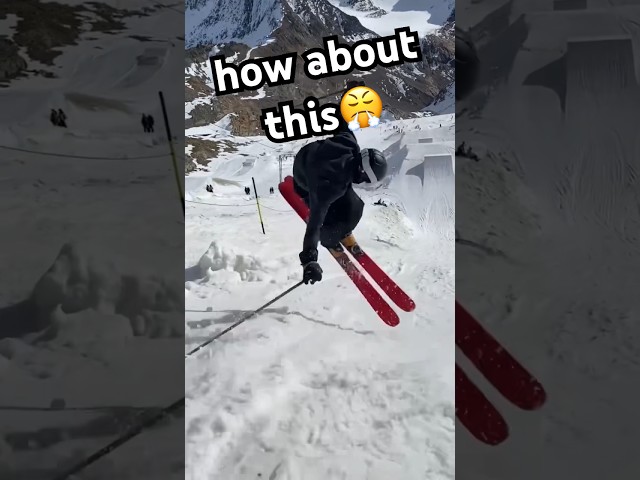 Insane improvised ski tricks 🏔️ #ski #skiing #shorts
