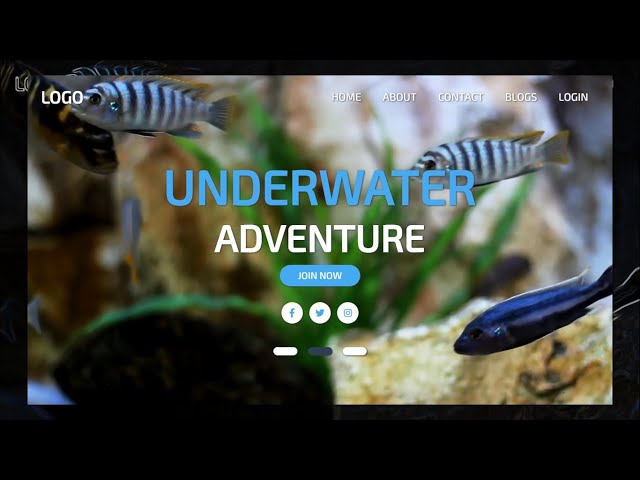 Responsive Underwater Landing Page Website With Video On Background Using HTML - CSS - JQUERY