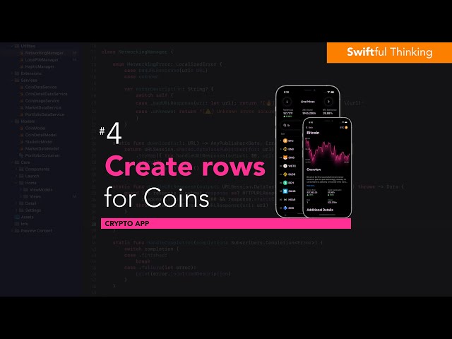 Design a row to display coins in a List | SwiftUI Crypto App #4