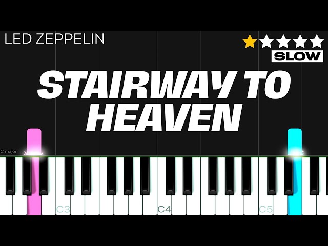 Led Zeppelin - Stairway To Heaven | SLOW EASY Piano Tutorial