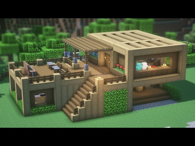 Minecraft : How to Build an Wooden House | Simple Survival House Tutorial #8