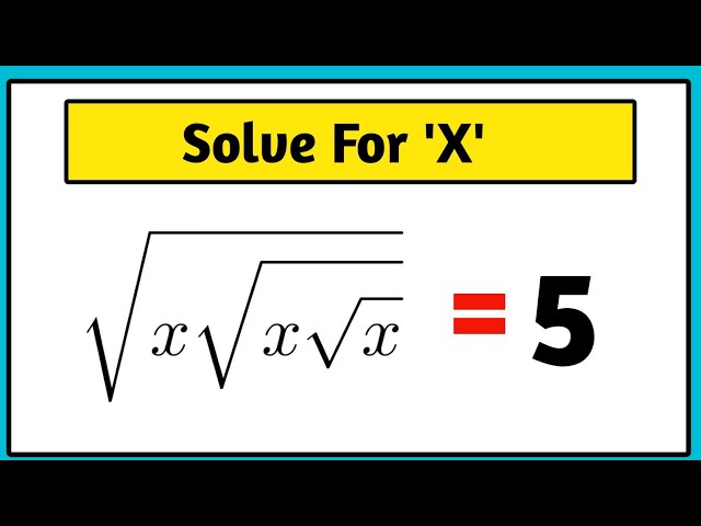 Math Olympiad | A Nice Math Olympiad Radical Question | Solve For x