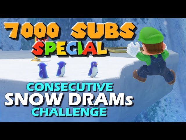 How many Snow Drams in a row can you do? - Subs Requests | Super Mario Odyssey | 7K Subs Special