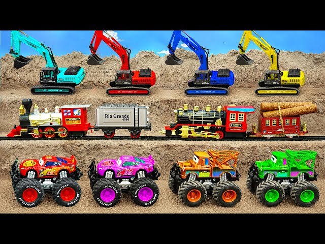 Bridge Construction Vehicles Excavator, Police Cars, Bulldozer - Funny stories police car - Bé Cá