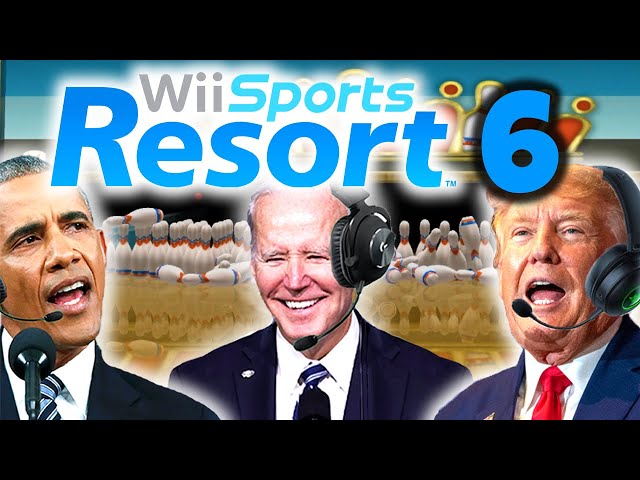 US Presidents Play 100 Pin Bowling in Wii Sports Resort 6
