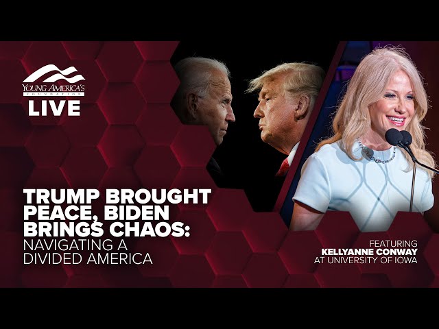 Trump brought peace, Biden brings chaos | Kellyanne Conway LIVE at University of Iowa
