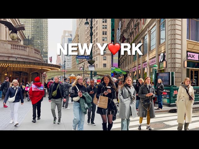 [4K]🇺🇸NYC Spring Walk🗽Strolling in Midtown Manhattan, 7th Ave to 1st Ave | Apr 2024