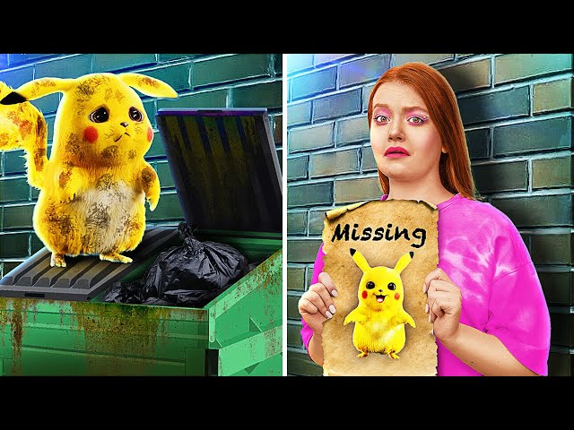 HOW TO SAVE A MISSING PIKACHU ⚡ Cool Hacks to Every Situation With Your Pokémon by 123GO! CHALLENGE