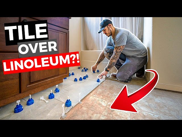 How To Tile OVER Linoleum Floors! CORRECTLY 😲
