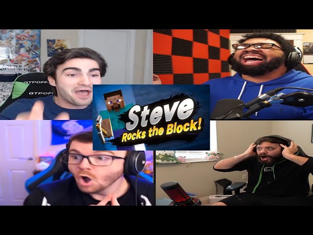 Streamers Lose their minds over Minecraft Steve Smash Bros Ultimate  Reaction
