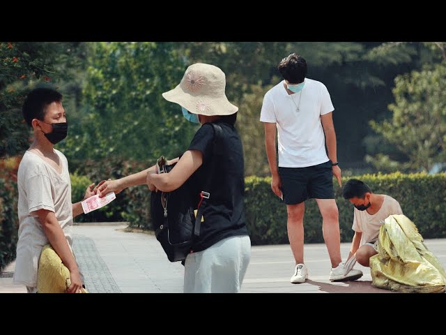 Poor Child Shines Shoes for Man in Order to Drink Water | Social Experiment