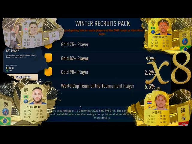 💥 8X WINTER RECRUITS PACKS (37k coins, 20 rare players, tradable)  💥 FIFA 23 💥