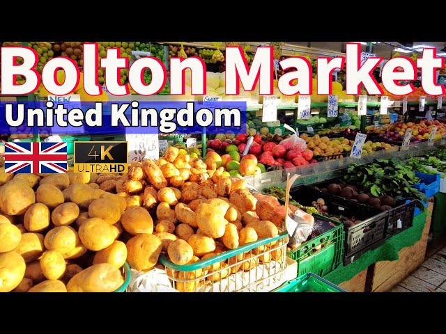 Bolton Market England 4K Walking Tour 2023 UK