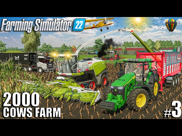Harvesting SILAGE for 2000 COWS w/ CLAAS Jaguar | 2000 Cows Farm Ep.3 | Farming Simulator 22