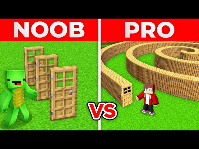 JJ And Mikey NOOB DOORS vs PRO SPIRAL DOORS in Minecraft Maizen