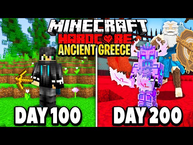 I Survived 200 Days in Ancient Greece on Minecraft.. Here's What Happened..