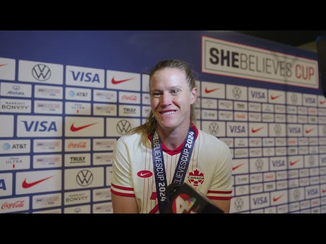 USWNT Goalkeeper ALYSSA NAEHER postgame; Team USA beat Canada to win the SheBelieves Cup