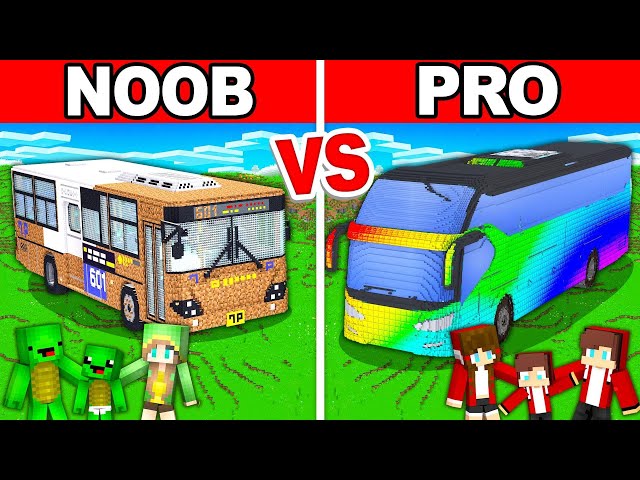 Mikey vs JJ DIRT vs RAINBOW BUS in Minecraft - NOOB vs PRO