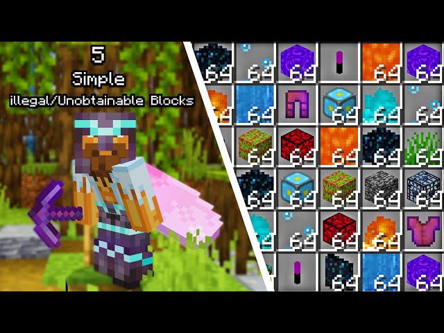 5 Simple illegal/Unobtainable Items 100% in Survival Minecraft! MCPE/Xbox/Windows/Switch/PS