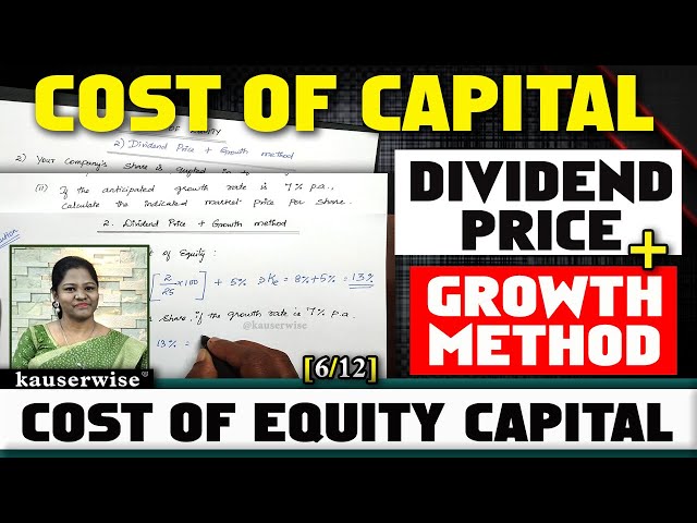 [6/12] Cost of Equity Capital | FM | Dividend Price + Growth Method | numerical Problem | Kauserwise