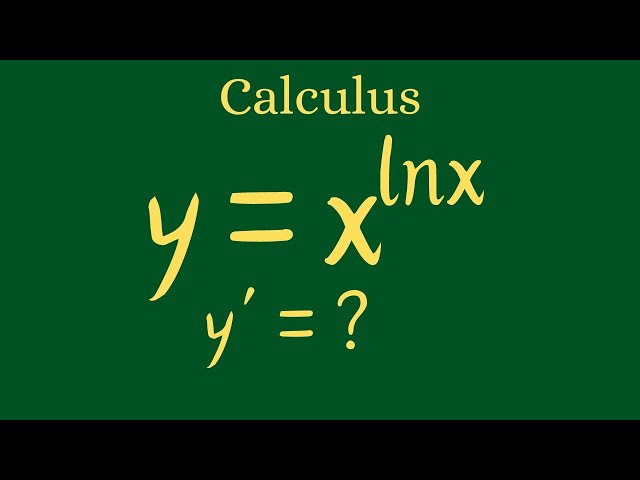 Differentiate  y=x^(lnx) | How To Differentiate The Function y=x^(lnx).