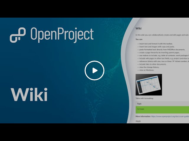 OpenProject Wiki