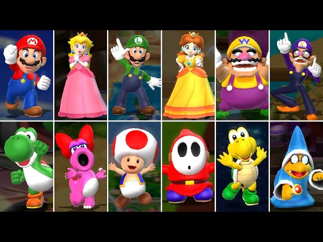 Mario Party 9 - All Characters Win Animations
