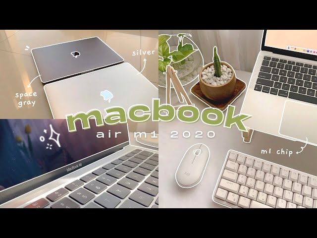 Macbook Air M1 (silver) 🍎 unboxing + setup, first 9 things to check, macbook pro comparison
