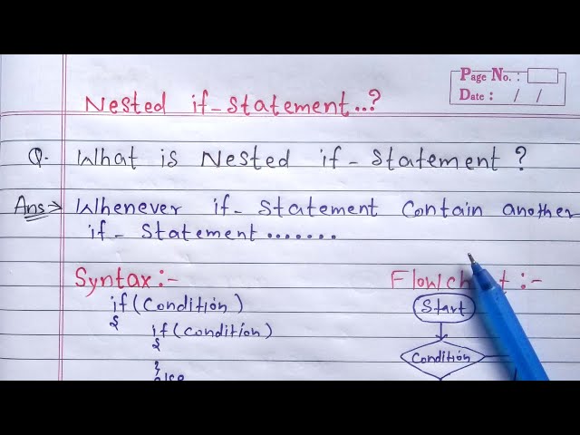 nested if statement in c programming | nested if statement syntax,flowchart and example program in c
