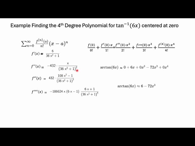 Example 4th Degree Taylor Polynomial
