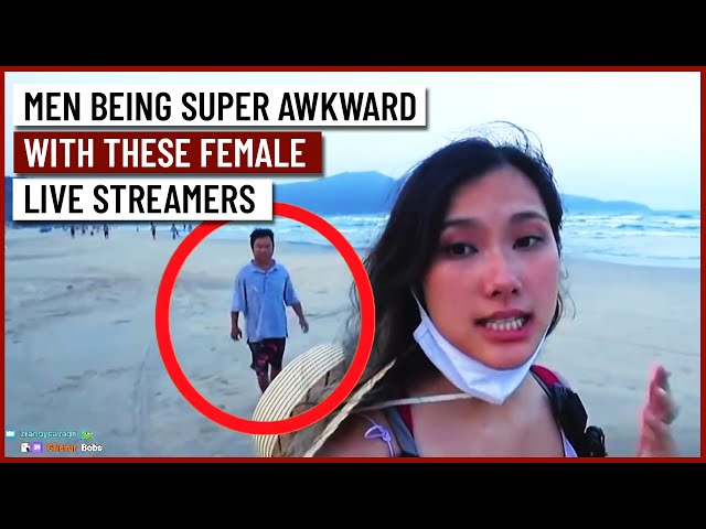 Men being super awkward with these female live streamers...