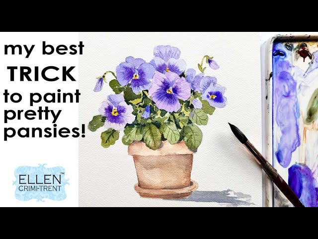 A simple Trick to paint Pretty Watercolor Pansies!